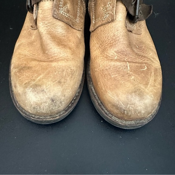 Bos & Co Tan Distressed Leather Boots withh Brown Accent Side Zip Ladies EU 39 - Picture 5 of 10